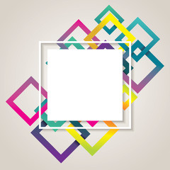 Flat white frame with geometric pattern, can be used for brochures, banners, placards, posters, flyers.