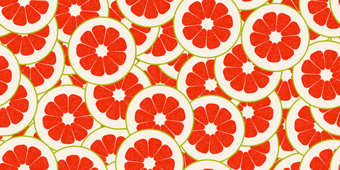 Seamless pomelo vector pattern. Minimalistic food background. Vitamins repeatable texture.