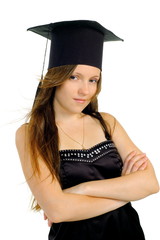 Beautiful girl in hat of the master