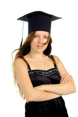 Beautiful girl in hat of the master