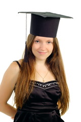 Beautiful girl in hat of the master