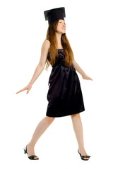 Beautiful girl in hat of the master