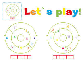 Obraz premium Play and write the words monkey and parrot
