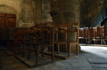İnterior of the old Catholic Church. Fragment. The decoration Church. North Cyprus Bellapais Abbey 