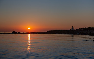 Sunset at the coast in soft colours