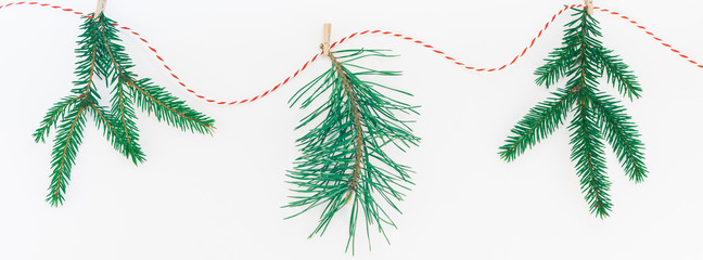 New Year or Christmas handicraft fir tree garland