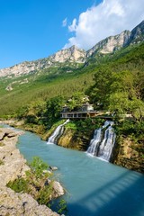 River Vjosa, Kelcyra Gorge, Gryka e Kelcyres, near Kelcyra, Dhembel Mountains, Qar Gjirokastra, Gjirokaster, Albania, Europe