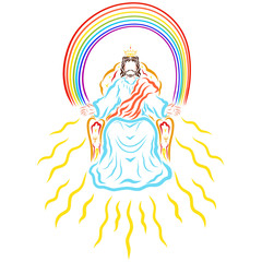 The glorified Jesus gives people Heavenly light,   Heavenly King on Throne