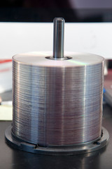 Spindle of CDs or DVDs