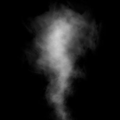 Fototapeta na wymiar Delicate white smoke waves on black background.