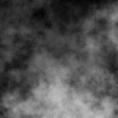 Delicate white smoke waves on black background.