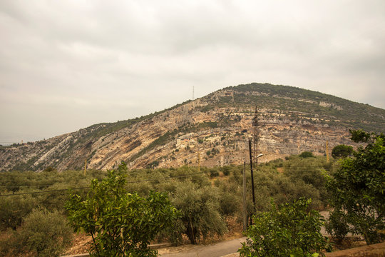 Lebanon's Qadisha Valley landscape. Hamatoura Monastery in the Mountain, Kousba el Koura, Lebanon