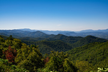Beautiful Mountain range from Blue Ridge Parkway in Virginia 