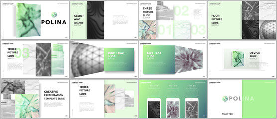 Minimal presentations design, portfolio vector templates with elements on white background. Multipurpose template for presentation slide, flyer leaflet, brochure cover, report, marketing, advertising.