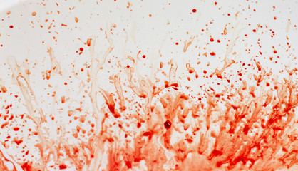 Kitchen sink with blood for halloween close-up