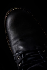 Black shoes. - obrazy, fototapety, plakaty