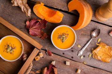 delicious and healthy pumpkin soup cream