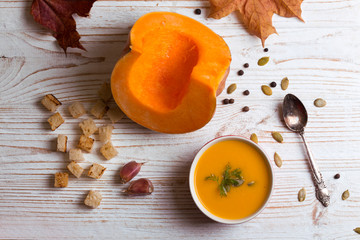 delicious and healthy pumpkin soup cream