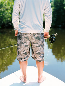 Saltwater fly fishing for tarpon in mangroves