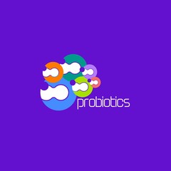 Probiotics logo. Bacteria logo. Concept of healthy nutrition ingredient for therapeutic purposes. Simple flat style trend modern logotype graphic design isolated