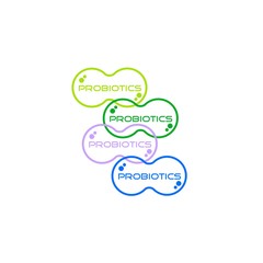 Probiotics logo. Bacteria logo. Concept of healthy nutrition ingredient for therapeutic purposes. Simple flat style trend modern logotype graphic design isolated