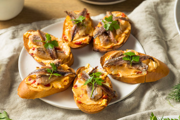 Homemade Anchovy and Sardine Crostini