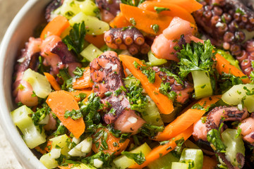 Homemade Mediterranean Octopus Salad