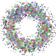 Blank abstract scattered confetti ring background template - vector design