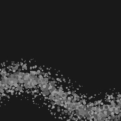 Blank abstract wave dispersed confetti circle background template - vector illustration