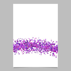 Abstract blank wavy confetti poster background template with scattered dots - vector illustration