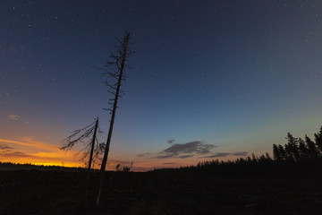 Beautiful afterglow scenery in Ylikiiminki Finland