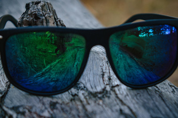 sunglasses with shiny glass