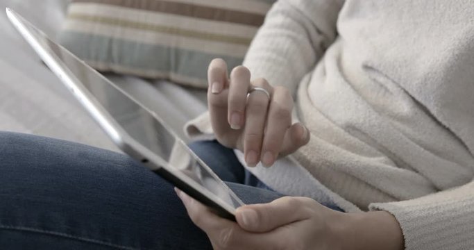 Close up with Ipad at home - 4K