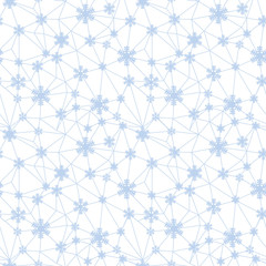 Web of Christmas snowflakes net seamless pattern. Great for winter holidays wallpaper, backgrounds, invitations, packaging design projects. Surface pattern design.