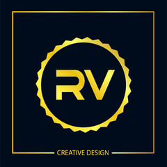 Initial Letter RV Logo Template Design