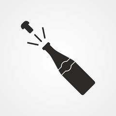 Champagne vector icon sign symbol