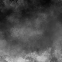 White fog and mist effect on black stage studio showcase room background.