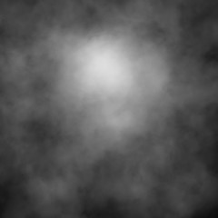 White fog and mist effect on black stage studio showcase room background.