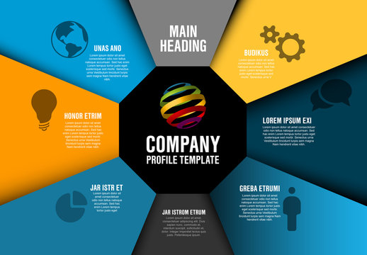 Infographic Layout with Geometric Sections