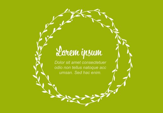 Green Web Banner Layout with Wreath Illustration