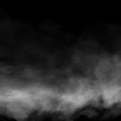 White fog and mist effect on black stage studio showcase room background.
