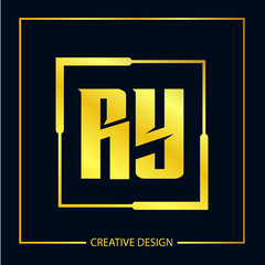 Obraz premium Initial Letter RY Logo Template Design