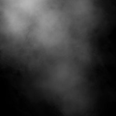 White fog and mist effect on black stage studio showcase room background.