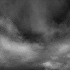 White fog and mist effect on black stage studio showcase room background.