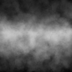 White fog and mist effect on black stage studio showcase room background.