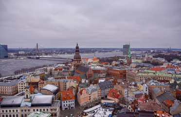 Fototapeta na wymiar Top view of the old medieval city of Tallinn
