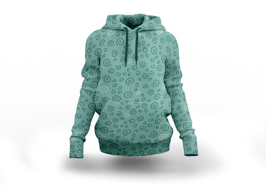 Patterned Hooded Sweatshirt Mockup