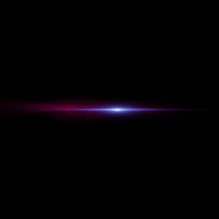 Isolated realistic lens flare visual effect on black night background. Space star. 