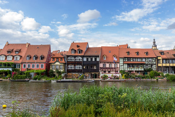 Fototapeta na wymiar Row of houses in Small Venice area, Bamberg, Germany