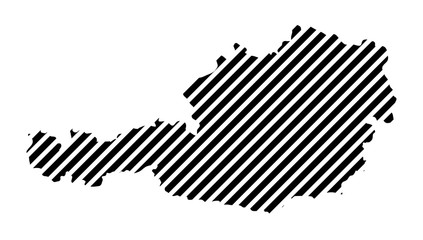 striped Austria map contour design isolated on white background